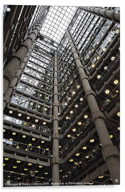 INSIDE LLOYDS OF LONDON Acrylic by Helen Cullens