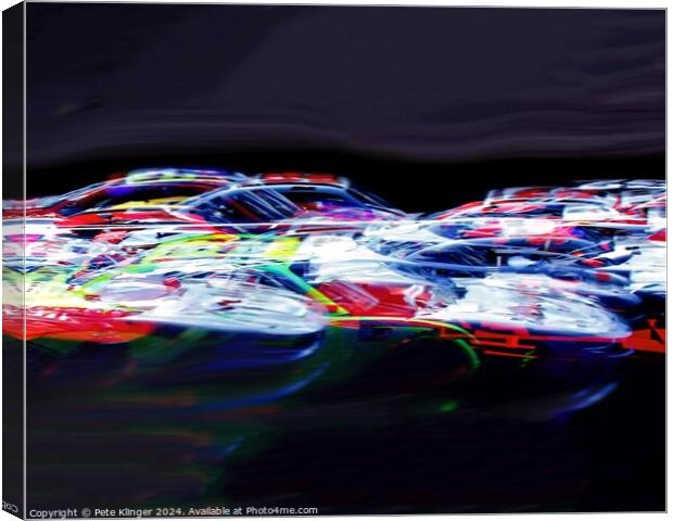 Race Cars Impressionist Composite Canvas Print by Pete Klinger