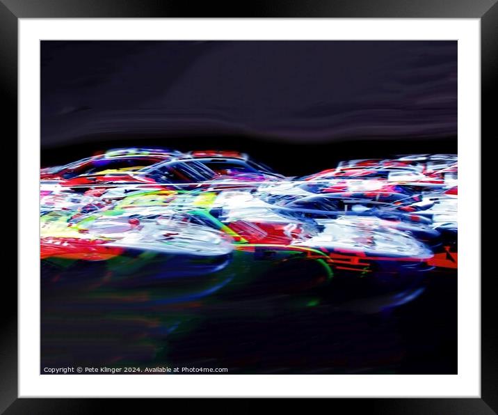 Race Cars Impressionist Composite Framed Mounted Print by Pete Klinger