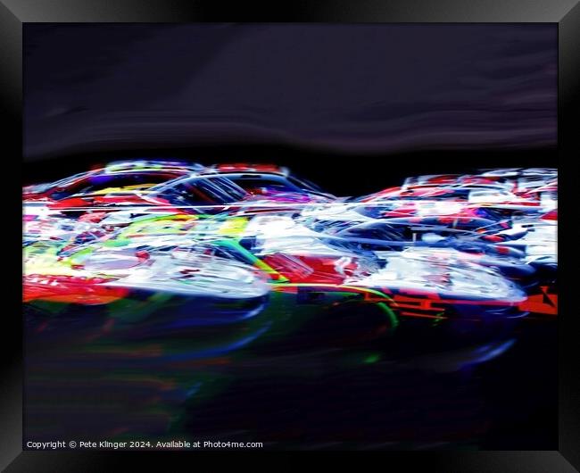 Race Cars Impressionist Composite Framed Print by Pete Klinger