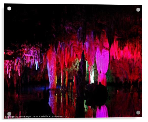Colorful Cavern Reflecting on water Acrylic by Pete Klinger