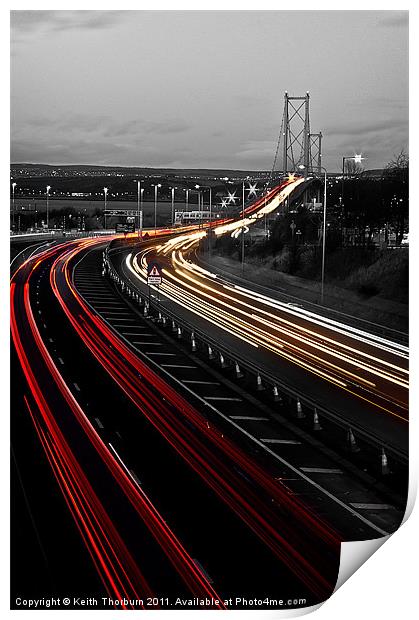 Trail Lights to Forth Road Bridge Print by Keith Thorburn EFIAP/b