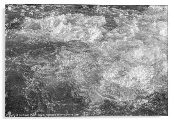 Jacuzzi Water Monochrome Abstract Acrylic by David Pyatt