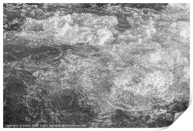 Jacuzzi Water Monochrome Abstract Print by David Pyatt