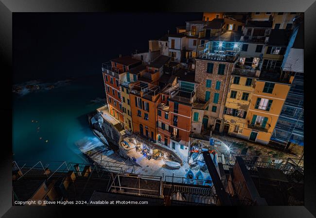Looking down at Riomaggiore Framed Print by Steve Hughes