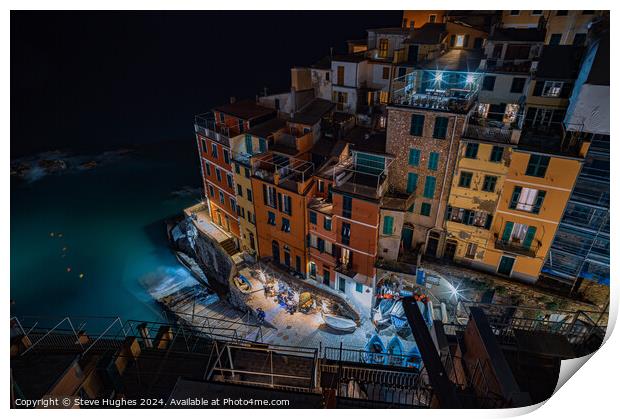Looking down at Riomaggiore Print by Steve Hughes