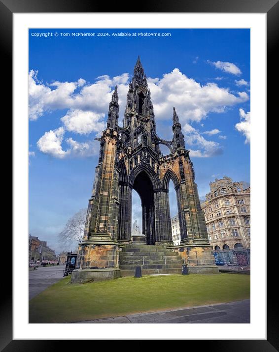 The Scott Monument  Framed Mounted Print by Tom McPherson