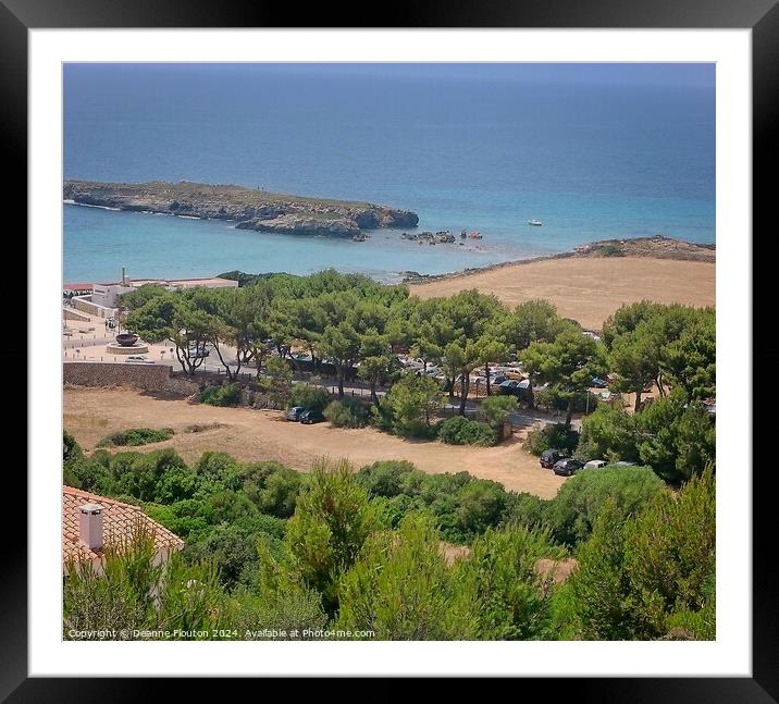 View over Hedgehog Island Santo Tomas Menorca Framed Mounted Print by Deanne Flouton