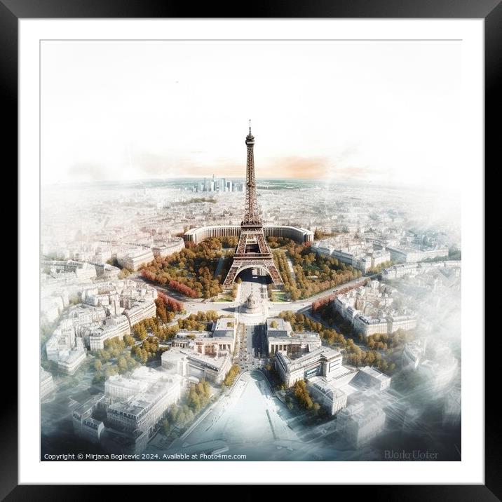 Paris city icon Framed Mounted Print by Mirjana Bogicevic