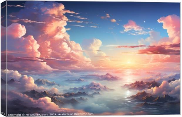 Sky with pale clouds backdrop Canvas Print by Mirjana Bogicevic