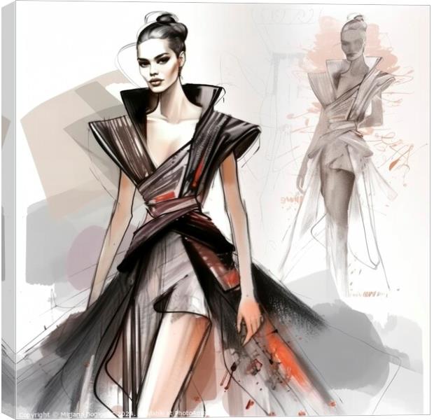 Fashion design sketch Canvas Print by Mirjana Bogicevic