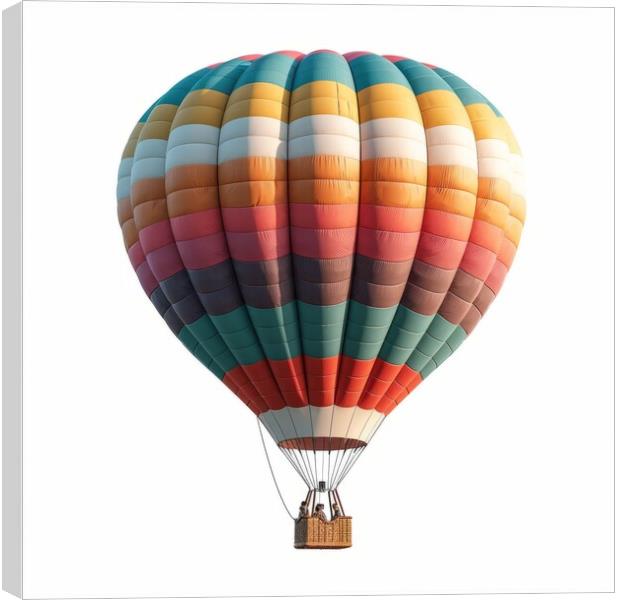 Vibrant Patchwork Hot Air Balloon Soaring Serenely Canvas Print by Mirjana Bogicevic