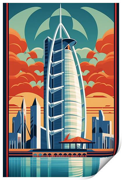 Vintage Travel Poster Dubai Print by Steve Smith