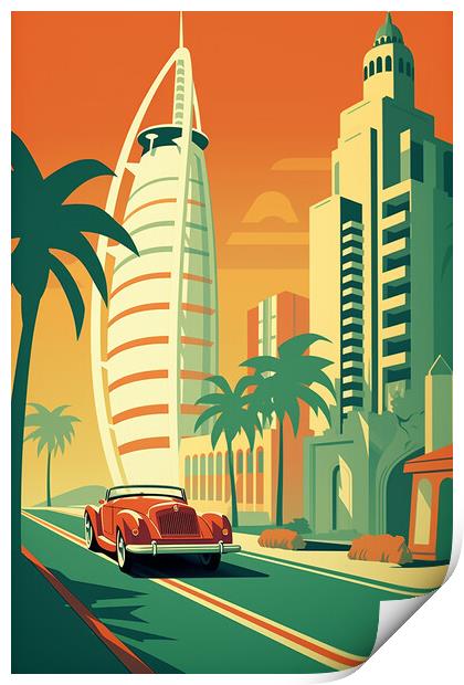 Vintage Travel Poster Dubai Print by Steve Smith