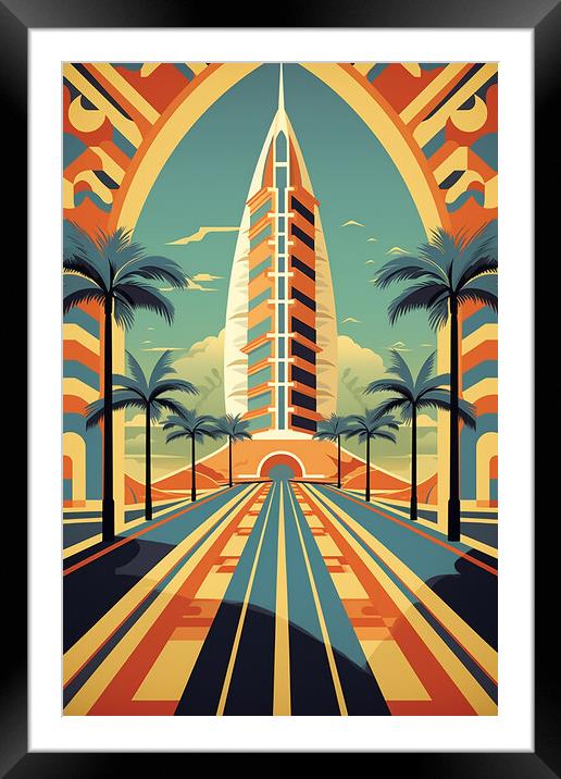 Vintage Travel Poster Dubai Framed Mounted Print by Steve Smith