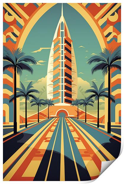 Vintage Travel Poster Dubai Print by Steve Smith