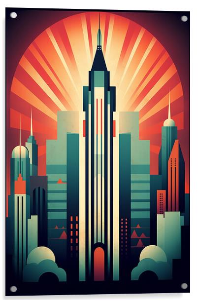 Vintage Travel Poster Manhattan Acrylic by Steve Smith