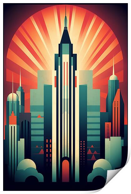 Vintage Travel Poster Manhattan Print by Steve Smith