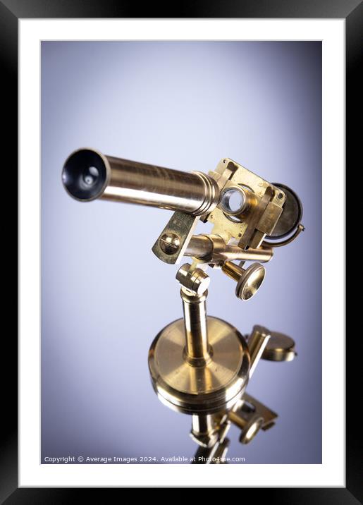 Brass microscope Framed Mounted Print by Ironbridge Images