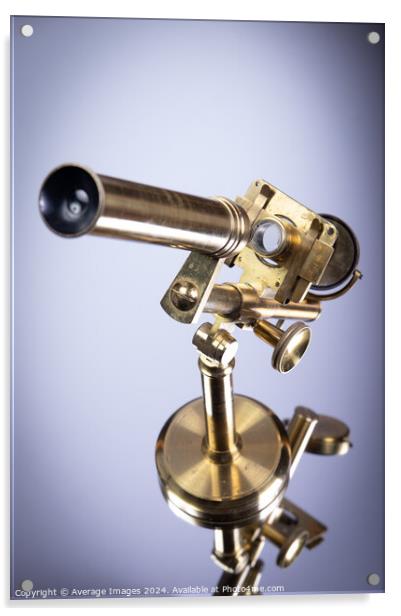 Brass microscope Acrylic by Ironbridge Images