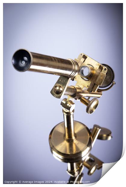 Brass microscope Print by Ironbridge Images