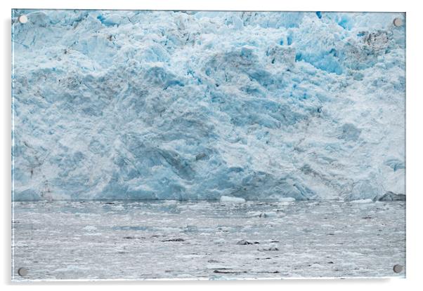 The ice at the front of a glacier, Alaska, USA. Acrylic by Dave Collins