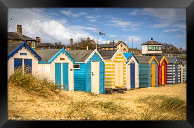 Huts and Dunes Framed Print by Viv Thompson
