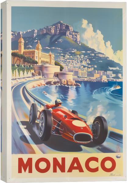 Vintage Monaco Grand Prix Travel Poster Canvas Print by T2 