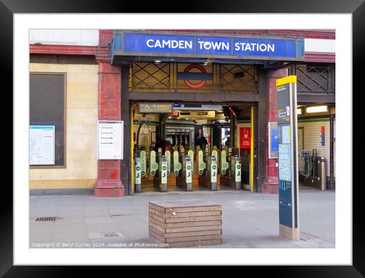 Camden Town Tube Station  Framed Mounted Print by Beryl Curran