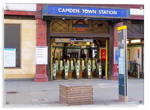 Camden Town Tube Station  Acrylic by Beryl Curran