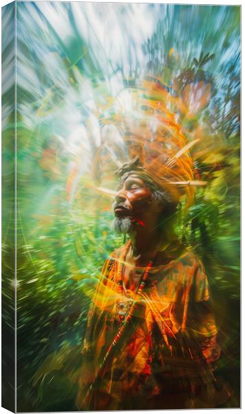Holy Shaman Canvas Print by T2 