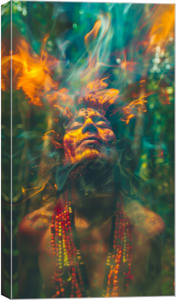 Holy Shaman Canvas Print by T2 