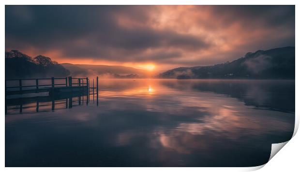Lake Windermere Print by T2 