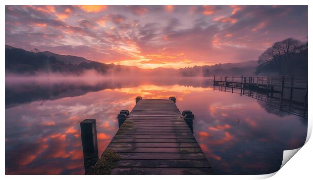 Lake Windermere Print by T2 