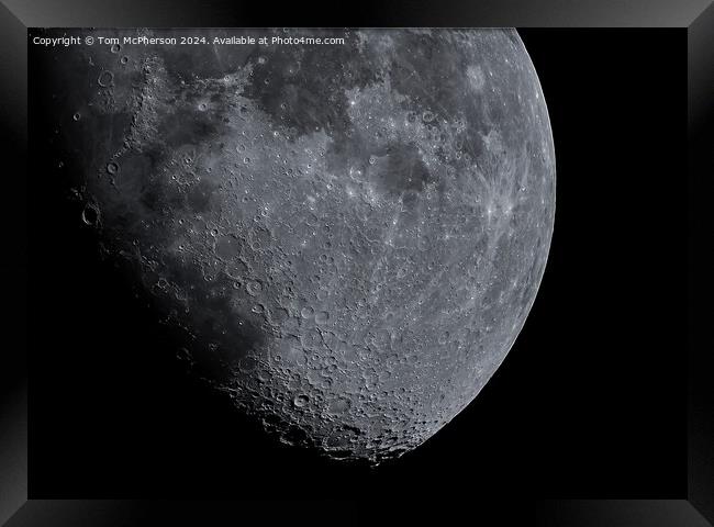 Detailed Image of the Surface of the Moon Framed Print by Tom McPherson