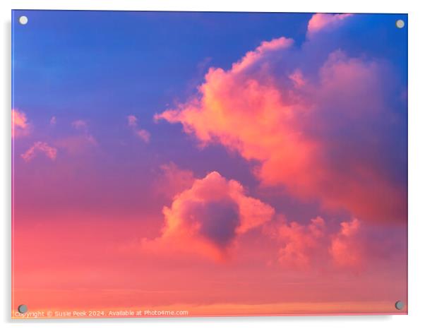 Fiery Dawn Clouds on an April Sunrise Acrylic by Susie Peek