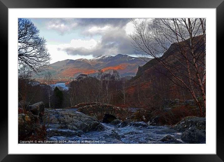 ashness bridge and skiddaw Framed Mounted Print by eric carpenter