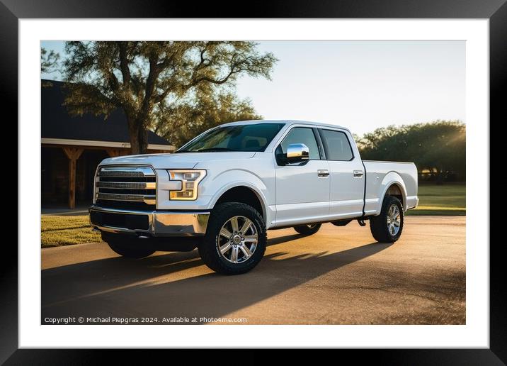 A modern pickup truck in perfect shape. Framed Mounted Print by Michael Piepgras
