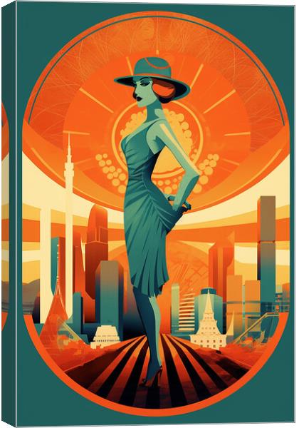 Vintage Travel Poster Las Vegas Canvas Print by Steve Smith