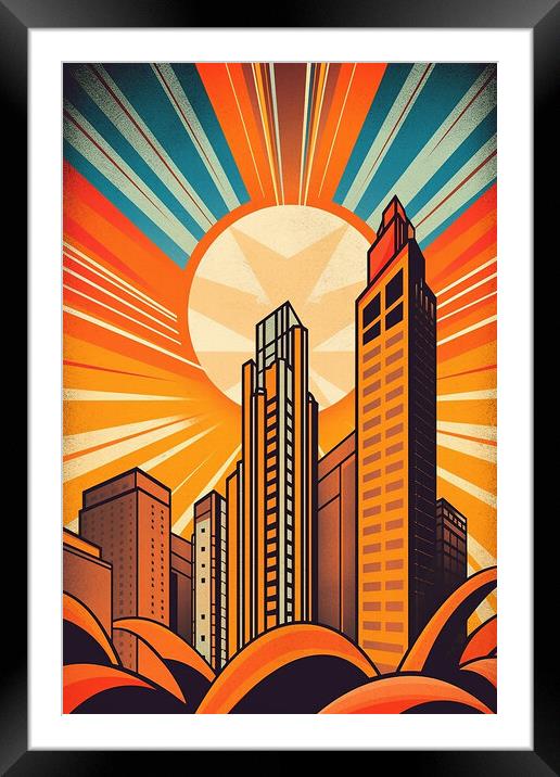 Vintage Travel Poster Chicago Framed Mounted Print by Steve Smith