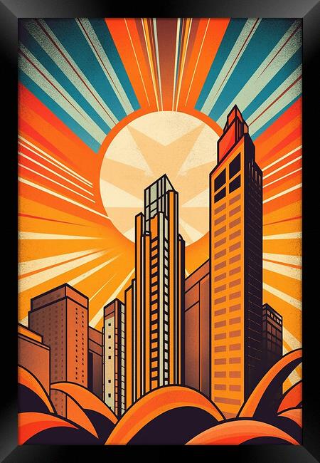 Vintage Travel Poster Chicago Framed Print by Steve Smith