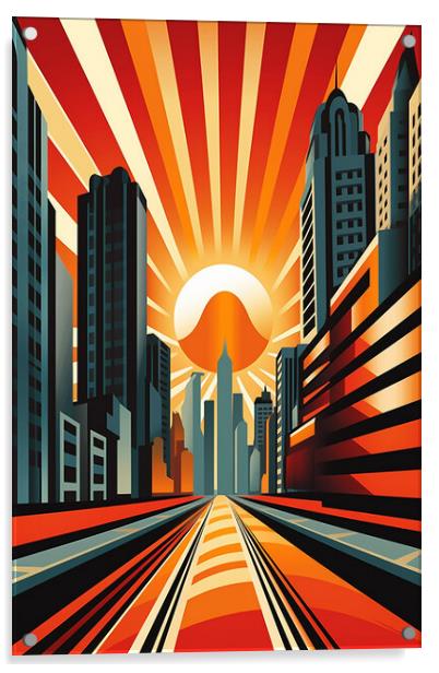 Vintage Travel Poster Chicago Acrylic by Steve Smith