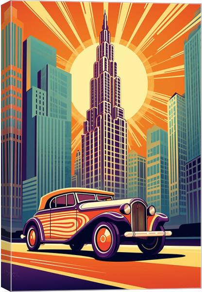 Vintage Travel Poster Chicago Canvas Print by Steve Smith