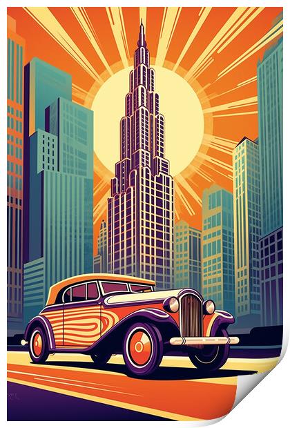 Vintage Travel Poster Chicago Print by Steve Smith