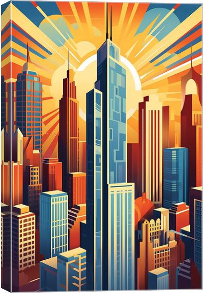 Vintage Travel Poster Chicago Canvas Print by Steve Smith