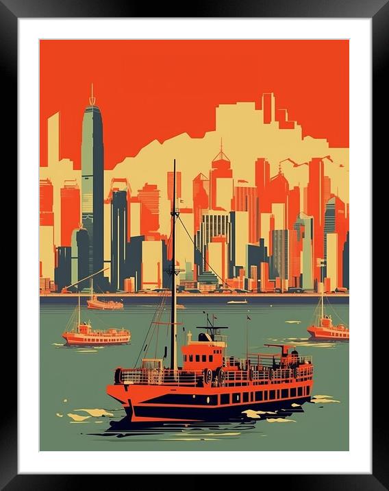 Vintage Travel Poster Hong Kong Framed Mounted Print by Steve Smith