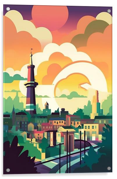 Vintage Travel Poster Berlin Acrylic by Steve Smith