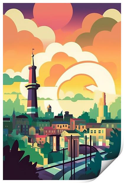 Vintage Travel Poster Berlin Print by Steve Smith
