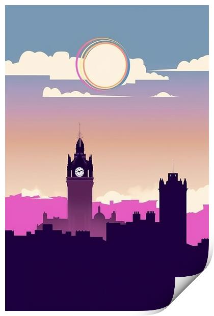 Vintage Travel Poster Edinburgh Print by Steve Smith