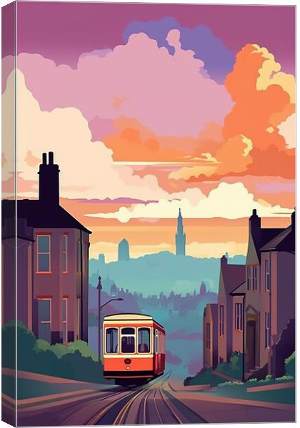 Vintage Travel Poster Edinburgh Canvas Print by Steve Smith